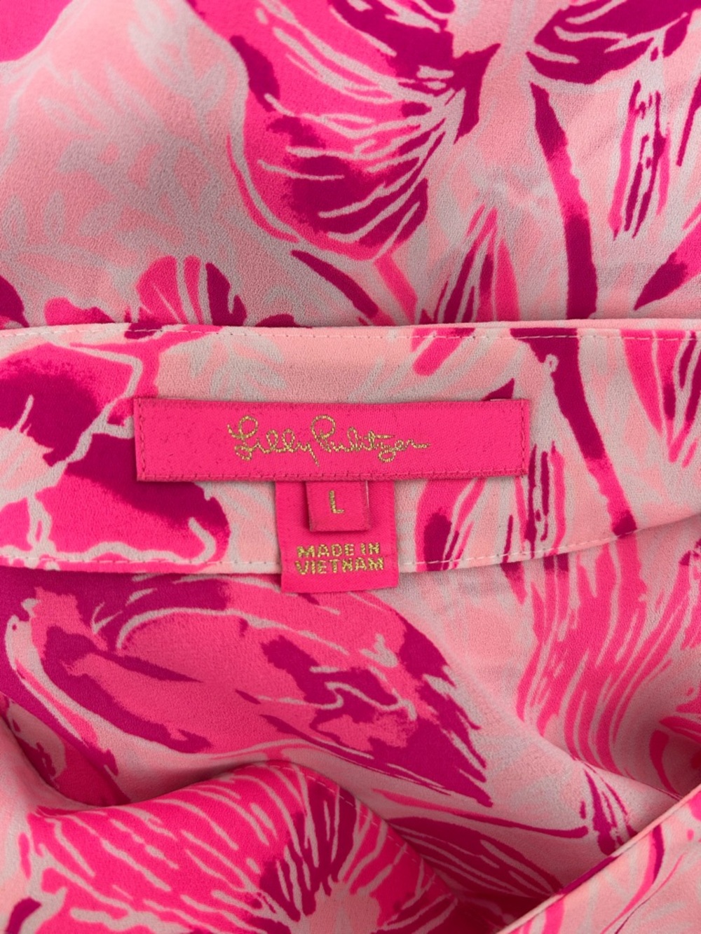 Lilly Pulitzer Langston Coral Reef Tint Flamingle blouse - Picture 6 of 8